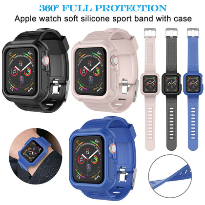 Silicone Sport Band Strap+Case for Apple Watch Series 5/4/3/2/1 42/38/40/44mm - Place Wireless