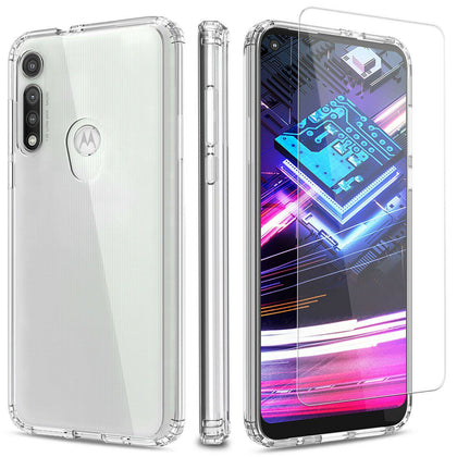 For Motorola Moto G Fast Case Clear Shockproof TPU Cover/Glass Screen Protector - Place Wireless