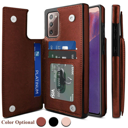 For Samsung Galaxy Note 20 Ultra 5G Case Luxury Leather Card Wallet Stand Cover - Place Wireless