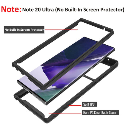 For Samsung Galaxy Note20/20 Ultra 5G Case Clear Slim Shockproof TPU Armor Cover - Place Wireless