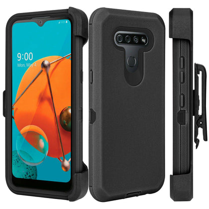 For LG K51 / Reflect Phone Case Hybrid Shockproof TPU Stand Clip Holster Cover - Place Wireless