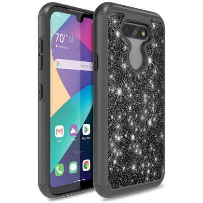 For LG Phoenix 5/Aristo 5 Case Bling Glitter Shockproof Rugged Slim Phone Cover - Place Wireless