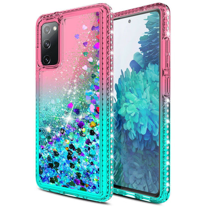 For Samsung Galaxy S20 FE/Note 20 Ultra 5G Case Liquid Glitter Bling Phone Cover - Place Wireless