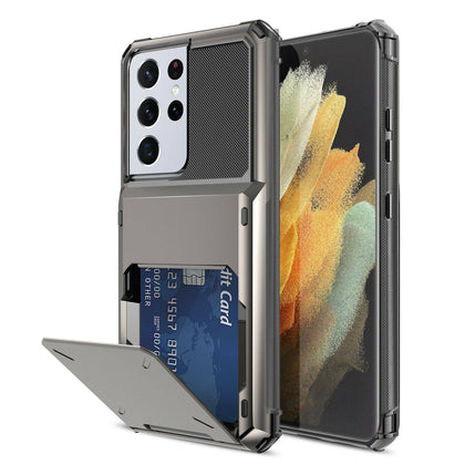 For Samsung Galaxy S21 Note 20 Ultra Case Hybrid Wallet Card Slot Holder Cover - Place Wireless