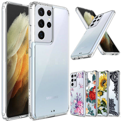 For Samsung Galaxy S21 Ultra/S21+/S21 5G Case Clear Slim TPU Shockproof Cover - Place Wireless