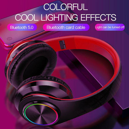 Super Bass Wireless Bluetooth Headphones Foldable Stereo Earphones Headsets Mic - Place Wireless