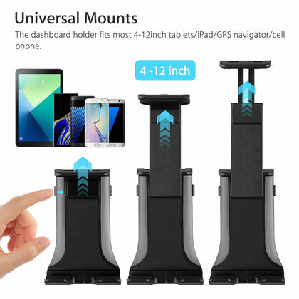 Car 360°Rotations Suction Mount Holder Stand for Cell Phone Tablet iPad GPS - Place Wireless