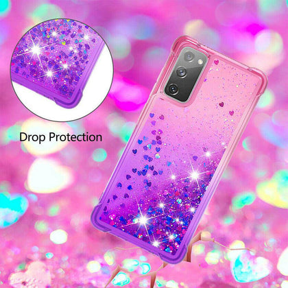 Dynamic Glitter Quicksand Phone Case Cover For Samsung Galaxy S20 FE 5G/4G S20+ - Place Wireless