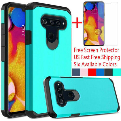 For LG V40 ThinQ Case Shockproof Bumper Armor Hybrid TPU Cover+Screen Protector - Place Wireless
