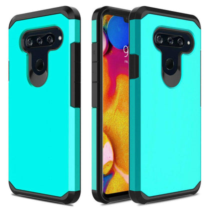 For LG V40 ThinQ Case Shockproof Bumper Armor Hybrid TPU Cover+Screen Protector - Place Wireless