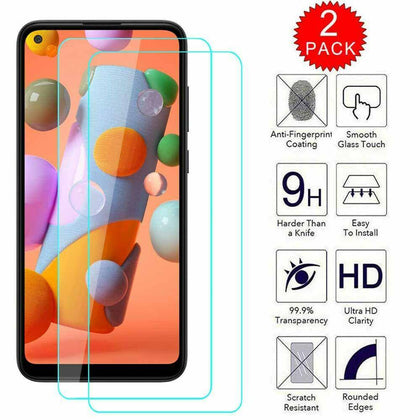 For Samsung Galaxy A21/A11 Case Shockproof Armor Cover / Glass Screen Protector - Place Wireless