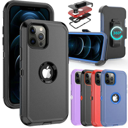 For iPhone 12 Case / iPhone 12 Pro Case, Hybrid Armor Belt Clip Fits Otterbox - Place Wireless