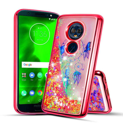 Girls Bling Glitter Sparkle Liquid Quicksand Case Cover For Motorola Moto G6 / G6 Play / G6 Forge /G6 Plus - Place Wireless