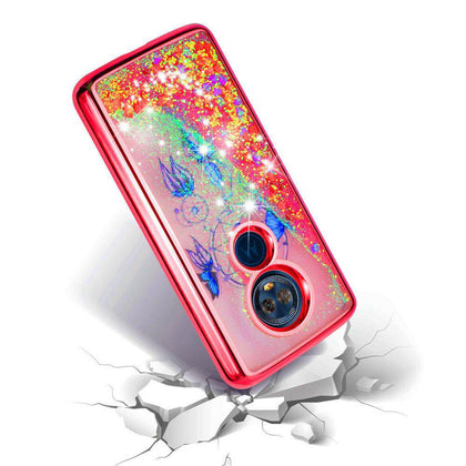 Girls Bling Glitter Sparkle Liquid Quicksand Case Cover For Motorola Moto G6 / G6 Play / G6 Forge /G6 Plus - Place Wireless