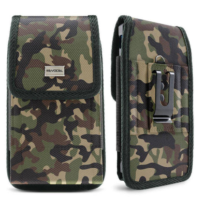Camo Cell Phone Holder Pouch w/ Belt Loop & Clip Holster Camouflage (3 Sizes) - Place Wireless