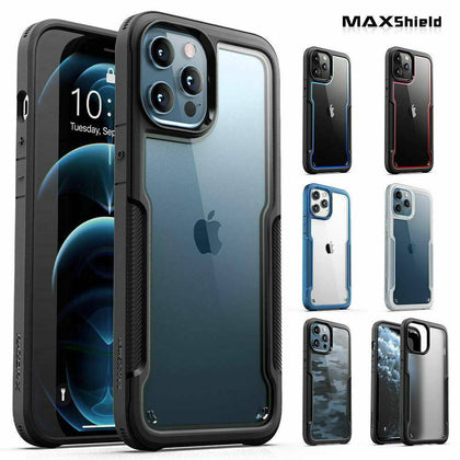 MAXSHIELD For iPhone 12 Pro Max Mini Case Heavy Duty Shockproof Clear Slim Cover - Place Wireless