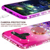 For LG V50 ThinQ 5G, Ring Stand Liquid Glitter Phone Case w/Kickstand