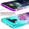 For LG V50 ThinQ 5G, Ring Stand Liquid Glitter Phone Case w/Kickstand