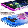 For LG V50 ThinQ 5G, Ring Stand Liquid Glitter Phone Case w/Kickstand