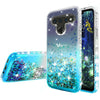 For LG V50 ThinQ 5G, Ring Stand Liquid Glitter Phone Case w/Kickstand