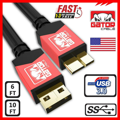 Micro USB 3.0 Cable High Speed Data Charger Samsung Galaxy Note 3 S5 SYNC HDD - Place Wireless
