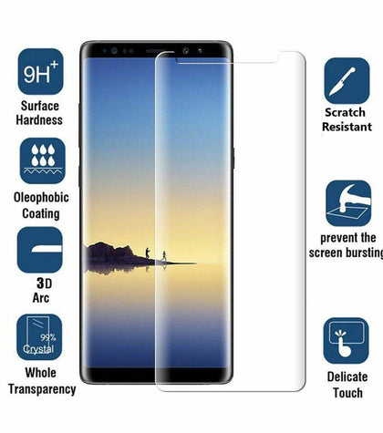 Samsung Galaxy S9, S8, S8 Plus, S9 Plus Note 9/8 4D Full Cover Tempered Glass Screen Protector - Place Wireless