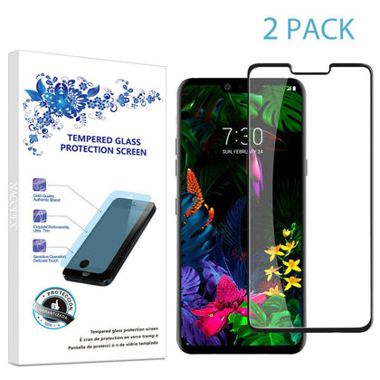 2-Pack For LG G8 ThinQ Full Cover Tempered Glass Screen Protector -Black - Place Wireless
