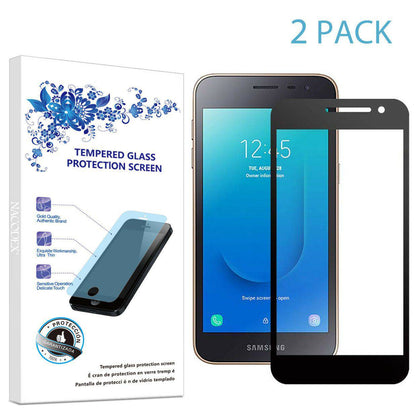 2X For Samsung Galaxy J2 Core Full Cover Tempered Glass Screen Protector -Black - Place Wireless