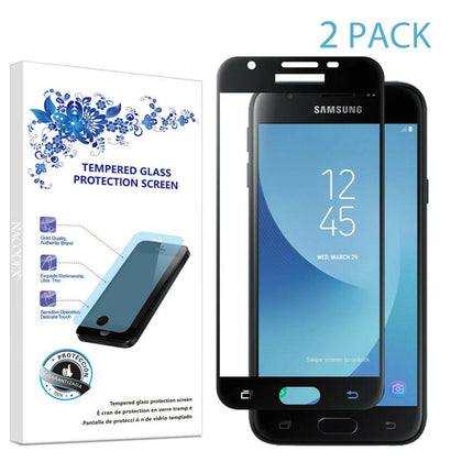 2X For Samsung Galaxy J3 Mission /J3 Luna Pro 2018 Full Cover Screen Protector - Place Wireless