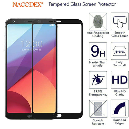 [2x] Full Curved HD Tempered Glass Screen Protector For LG G6 - Place Wireless