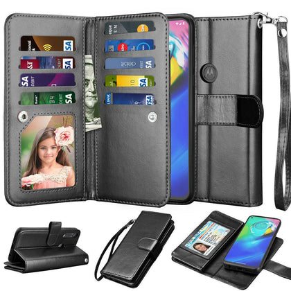 For Motorola Moto G stylus / G Power 2020 Leather Card Holder Wallet Case Cover - Place Wireless