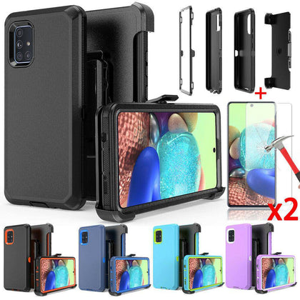 For Samsung Galaxy A51 A71 5G Case Cover+Tempered Glass+Belt Clip Fits Otterbox - Place Wireless