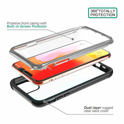 For Apple iPhone  11  Pro Max Case w/ Screen Protector Life Shockproof Shock Cushions, Military Grade Drop Tested, Lifted Bezel, Crystal Clear, Hybrid, Durable, Scratch Resistant - Place Wireless