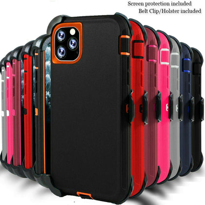 For iPhone 11 12 11 12 Pro Max Defender Case Cover w/ Screen with Belt Clip