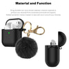 Airpods Silicone Charging Case Cover Fur Ball Keychain For Apple AirPods 1/2