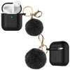 Airpods Silicone Charging Case Cover Fur Ball Keychain For Apple AirPods 1/2