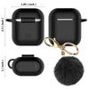 Airpods Silicone Charging Case Cover Fur Ball Keychain For Apple AirPods 1/2