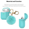 Airpods Silicone Charging Case Cover Fur Ball Keychain For Apple AirPods 1/2