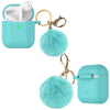 Airpods Silicone Charging Case Cover Fur Ball Keychain For Apple AirPods 1/2