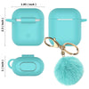 Airpods Silicone Charging Case Cover Fur Ball Keychain For Apple AirPods 1/2