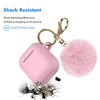 Airpods Silicone Charging Case Cover Fur Ball Keychain For Apple AirPods 1/2