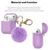 Airpods Silicone Charging Case Cover Fur Ball Keychain For Apple AirPods 1/2