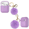 Airpods Silicone Charging Case Cover Fur Ball Keychain For Apple AirPods 1/2