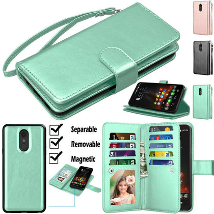 For LG Stylo 4 5 6 Phone Wallet Wrist Strap Stand Card Leather Flip Case Cover - Place Wireless