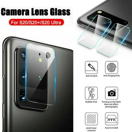 For Galaxy S20 Ultra, S20+, S20 HD Camera Tempered Glass Lens Protector Cover - Place Wireless