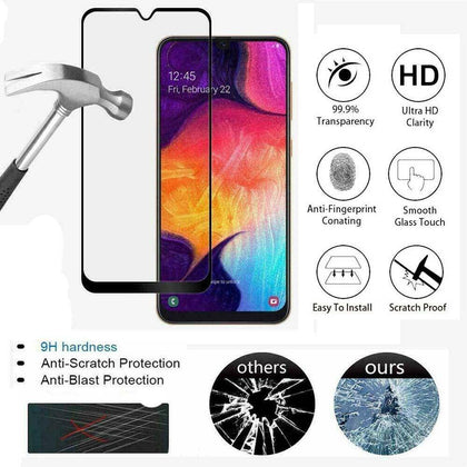 For Samsung Galaxy A20/A30/A50 - Full Coverage Tempered Glass Screen Protector [2-Pack] - Place Wireless