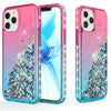 For iPhone 12, 12 Pro Max,12 Mini Case Shockproof Glitter Liquid Bling TPU Cover