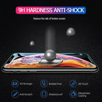 For Iphone 11, 11 Pro, 11 Pro Max, XS, XS Max, XR Front Tempered Glass + 9H Back Screen Protector - Place Wireless