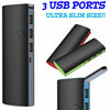 900000mAh Portable Power Bank 3 USB LED Fast External Backup Battery Phone Pack