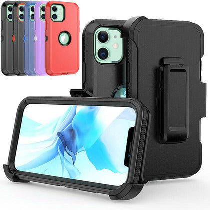 For iPhone 12 , Pro Max Shockproof Case Cover + Belt Clip Fits Otterbox Defender - Place Wireless